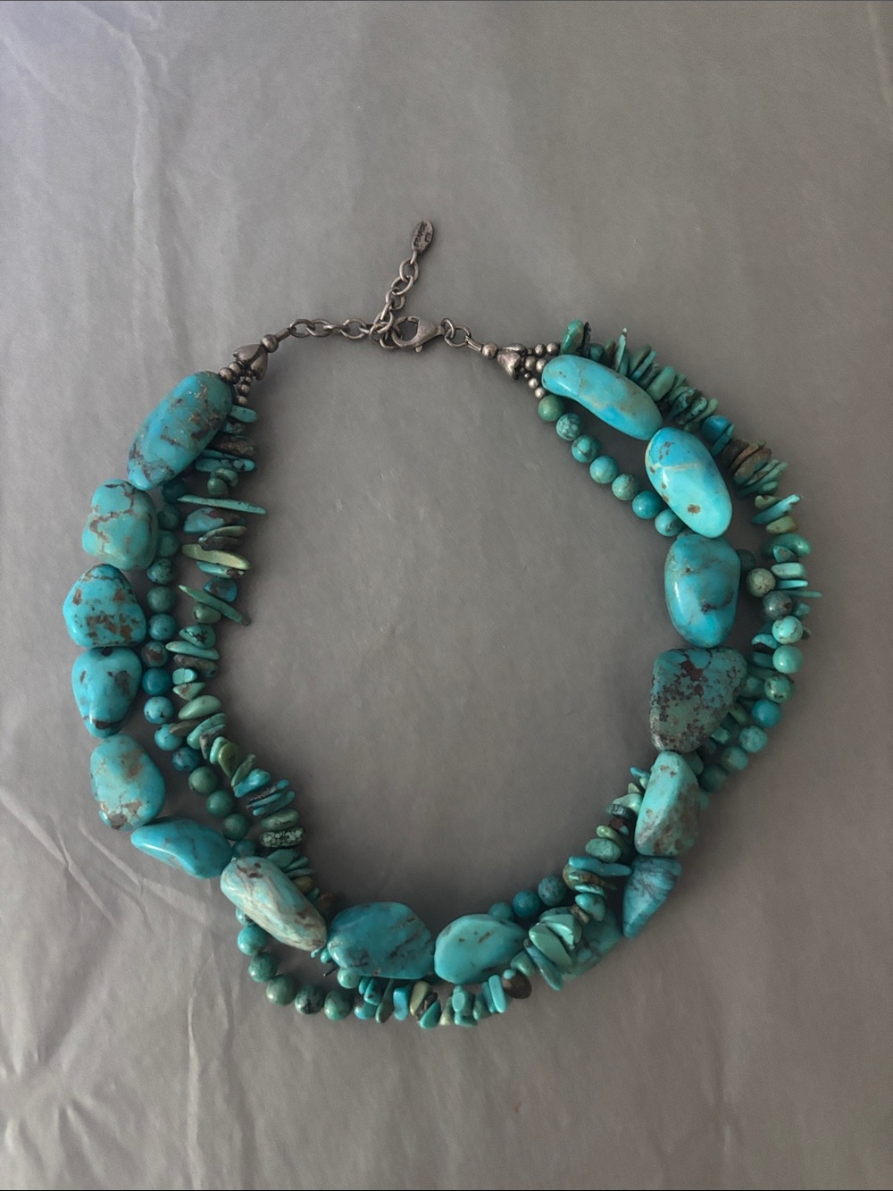 Barse turquoise and sterling necklace.